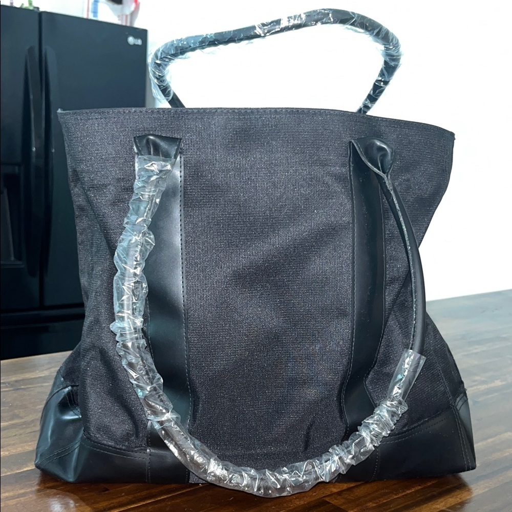 Calvin Klein Black  Tote with Faux Leather Trim - Picture 3 of 9
